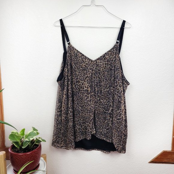 Torrid Leopard Lurex Swing Cami Tank Top Size 3 - Picture 2 of 12